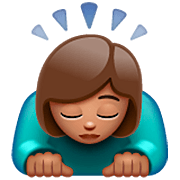 Emoji 🙇🏽‍♀️ Donna Che Fa Inchino Profondo: Carnagione Olivastra su WhatsApp 2.22.8.79.