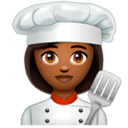 👩🏾‍🍳 Emoji Cocinera: Tono De Piel Oscuro Medio en WhatsApp 2.22.8.79.