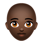 👩🏿‍🦲 Emoji Mujer: Tono De Piel Oscuro Y Sin Pelo en WhatsApp 2.22.8.79.