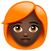 Émoji 👩🏿‍🦰 Femme : Peau Foncée Et Cheveux Roux sur WhatsApp 2.22.8.79.