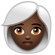 Émoji 👩🏿‍🦳 Femme : Peau Foncée Et Cheveux Blancs sur WhatsApp 2.22.8.79.