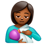 👩🏾‍🍼 Emoji Mulher Alimentando Bebê: Pele Morena Escura na WhatsApp 2.22.8.79.