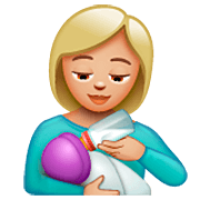 👩🏼‍🍼 Emoji Mulher Alimentando Bebê: Pele Morena Clara na WhatsApp 2.22.8.79.
