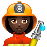 Émoji 👩🏿‍🚒 Pompier Femme : Peau Foncée sur WhatsApp 2.22.8.79.
