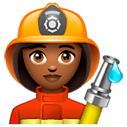 Emoji 👩🏾‍🚒 Pompiere Donna: Carnagione Abbastanza Scura su WhatsApp 2.22.8.79.