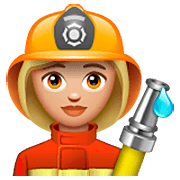 Émoji 👩🏼‍🚒 Pompier Femme : Peau Moyennement Claire sur WhatsApp 2.22.8.79.