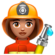 Émoji 👩🏽‍🚒 Pompier Femme : Peau Légèrement Mate sur WhatsApp 2.22.8.79.