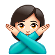 Emoji 🙅🏻‍♀️ Donna Con Gesto Di Rifiuto: Carnagione Chiara su WhatsApp 2.22.8.79.