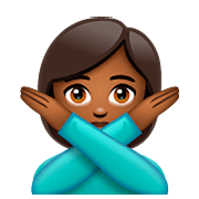 🙅🏾‍♀️ Emoji Mujer Haciendo El Gesto De «no»: Tono De Piel Oscuro Medio en WhatsApp 2.22.8.79.