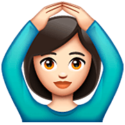 Emoji 🙆🏻‍♀️ Donna Con Gesto OK: Carnagione Chiara su WhatsApp 2.22.8.79.