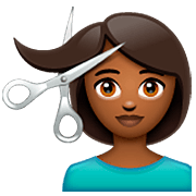 💇🏾‍♀️ Emoji Frau beim Haareschneiden: mitteldunkle Hautfarbe WhatsApp 2.22.8.79.