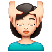 💆🏻‍♀️ Emoji Frau, die eine Kopfmassage bekommt: helle Hautfarbe WhatsApp 2.22.8.79.