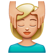 💆🏼‍♀️ Emoji Frau, die eine Kopfmassage bekommt: mittelhelle Hautfarbe WhatsApp 2.22.8.79.
