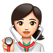 Emoji 👩🏻‍⚕️ Operatrice Sanitaria: Carnagione Chiara su WhatsApp 2.22.8.79.