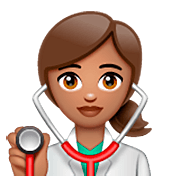 Emoji 👩🏽‍⚕️ Operatrice Sanitaria: Carnagione Olivastra su WhatsApp 2.22.8.79.