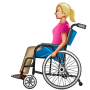 👩🏼‍🦽 Emoji Frau in manuellem Rollstuhl: mittelhelle Hautfarbe WhatsApp 2.22.8.79.