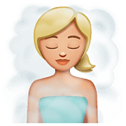 🧖🏼‍♀️ Emoji Mujer En Una Sauna: Tono De Piel Claro Medio en WhatsApp 2.22.8.79.