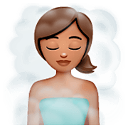 🧖🏽‍♀️ Emoji Mujer En Una Sauna: Tono De Piel Medio en WhatsApp 2.22.8.79.