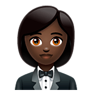 🤵🏿‍♀️ Emoji Mujer Con Esmoquin: Tono De Piel Oscuro en WhatsApp 2.22.8.79.