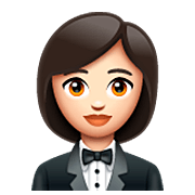 🤵🏻‍♀️ Emoji Mujer Con Esmoquin: Tono De Piel Claro en WhatsApp 2.22.8.79.