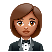 🤵🏽‍♀️ Emoji Mujer Con Esmoquin: Tono De Piel Medio en WhatsApp 2.22.8.79.