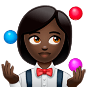 Emoji 🤹🏿‍♀️ Giocoliere Donna: Carnagione Scura su WhatsApp 2.22.8.79.
