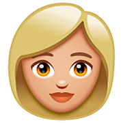 👩🏼 Emoji Mujer: Tono De Piel Claro Medio en WhatsApp 2.22.8.79.