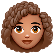Emoji 👩🏽‍🦱 Donna: Carnagione Olivastra E Capelli Ricci su WhatsApp 2.22.8.79.