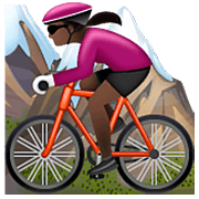 🚵🏿‍♀️ Emoji Mujer En Bicicleta De Montaña: Tono De Piel Oscuro en WhatsApp 2.22.8.79.