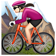 🚵🏻‍♀️ Emoji Mountainbikerin: helle Hautfarbe WhatsApp 2.22.8.79.