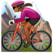 🚵🏾‍♀️ Emoji Mujer En Bicicleta De Montaña: Tono De Piel Oscuro Medio en WhatsApp 2.22.8.79.