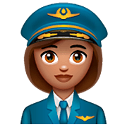 Emoji 👩🏽‍✈️ Pilota Donna: Carnagione Olivastra su WhatsApp 2.22.8.79.