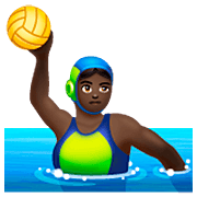 🤽🏿‍♀️ Emoji Wasserballspielerin: dunkle Hautfarbe WhatsApp 2.22.8.79.