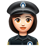 👮🏻‍♀️ Emoji Agente De Policía Mujer: Tono De Piel Claro en WhatsApp 2.22.8.79.