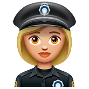 👮🏼‍♀️ Emoji Agente De Policía Mujer: Tono De Piel Claro Medio en WhatsApp 2.22.8.79.