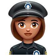 👮🏽‍♀️ Emoji Polizistin: mittlere Hautfarbe WhatsApp 2.22.8.79.