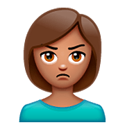 🙎🏽‍♀️ Emoji schmollende Frau: mittlere Hautfarbe WhatsApp 2.22.8.79.