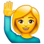 🙋‍♀️ Emoji Mujer Con La Mano Levantada en WhatsApp 2.22.8.79.