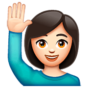 🙋🏻‍♀️ Emoji Frau mit erhobenem Arm: helle Hautfarbe WhatsApp 2.22.8.79.