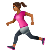 🏃🏾‍♀️ Emoji Mujer Corriendo: Tono De Piel Oscuro Medio en WhatsApp 2.22.8.79.