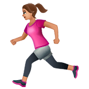 🏃🏽‍♀️ Emoji Mujer Corriendo: Tono De Piel Medio en WhatsApp 2.22.8.79.