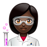 👩🏿‍🔬 Emoji Cientista Mulher: Pele Escura na WhatsApp 2.22.8.79.