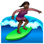 🏄🏿‍♀️ Emoji Mujer Haciendo Surf: Tono De Piel Oscuro en WhatsApp 2.22.8.79.