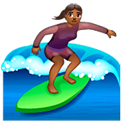 🏄🏾‍♀️ Emoji Mulher Surfista: Pele Morena Escura na WhatsApp 2.22.8.79.
