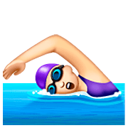 Emoji 🏊🏻‍♀️ Nuotatrice: Carnagione Chiara su WhatsApp 2.22.8.79.