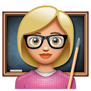 Emoji 👩🏼‍🏫 Professoressa: Carnagione Abbastanza Chiara su WhatsApp 2.22.8.79.