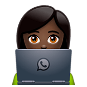 Emoji 👩🏿‍💻 Tecnologa: Carnagione Scura su WhatsApp 2.22.8.79.
