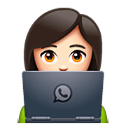 Emoji 👩🏻‍💻 Tecnologa: Carnagione Chiara su WhatsApp 2.22.8.79.