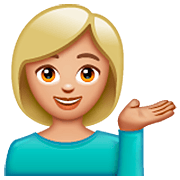 Emoji 💁🏼‍♀️ Donna Con Suggerimento: Carnagione Abbastanza Chiara su WhatsApp 2.22.8.79.