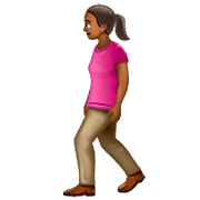 🚶🏾‍♀️ Emoji Mujer Caminando: Tono De Piel Oscuro Medio en WhatsApp 2.22.8.79.